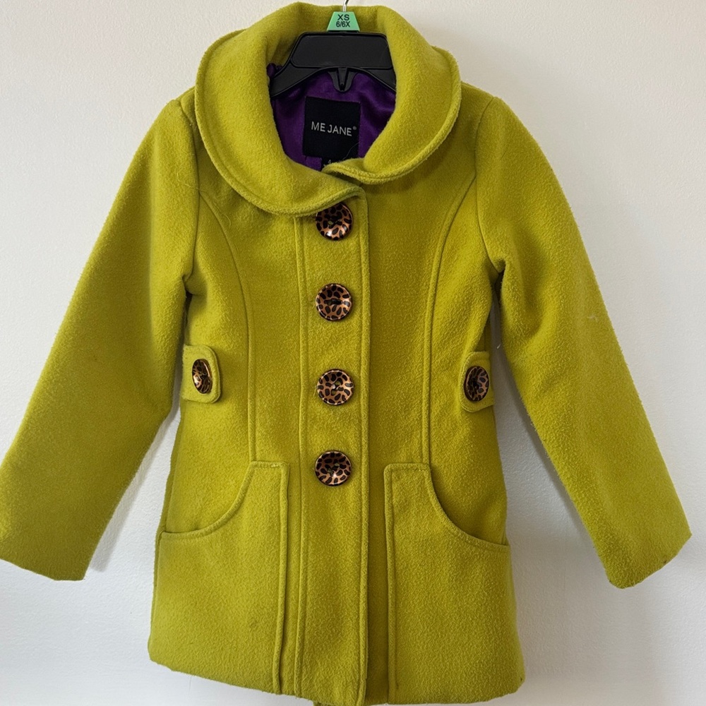 Me Jane Kids Lime Green Pea Coat